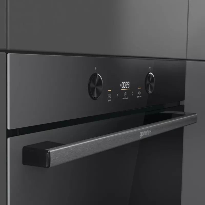 Forno elétrico de encastrar Gorenje G400 BPS6737E04DBG, 77 L, 3500 W, controlo tátil, pirólise, preto