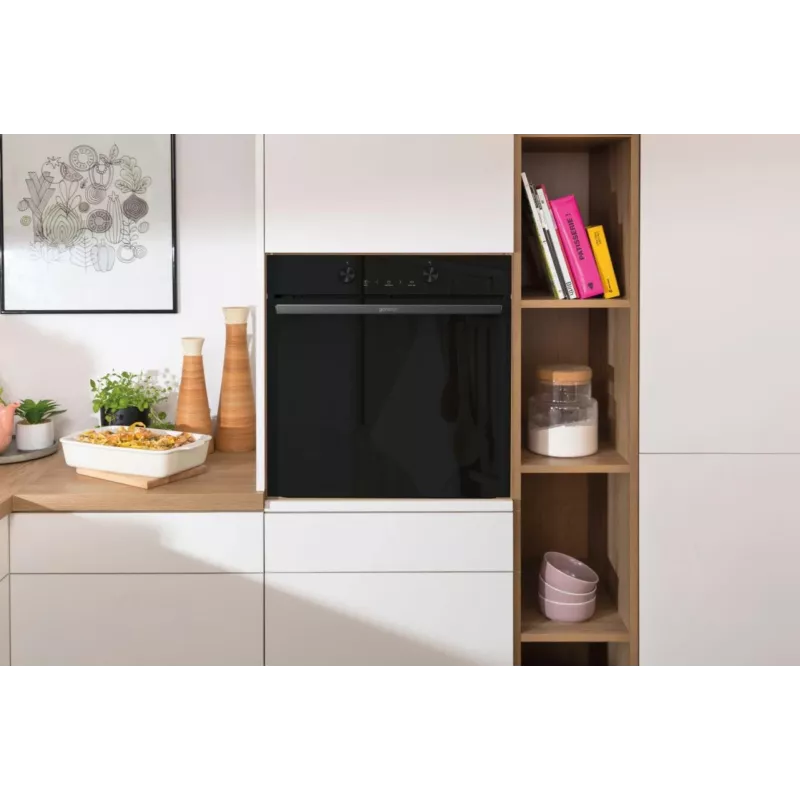 Forno elétrico de encastrar Gorenje G400 BPS6737E04DBG, 77 L, 3500 W, controlo tátil, pirólise, preto