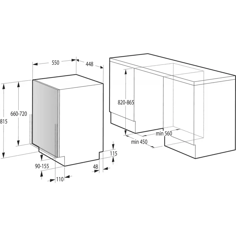 Gorenje GV520E10S máquina de lavar loiça totalmente integrável, 11 conjuntos de loiça, classe energética E