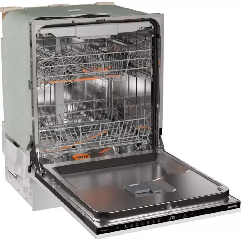 Máquina de lavar loiça de encastrar Gorenje GV16D5 — 16 serviços, 44 dB, aço inoxidável, 7 regulações de temperatura