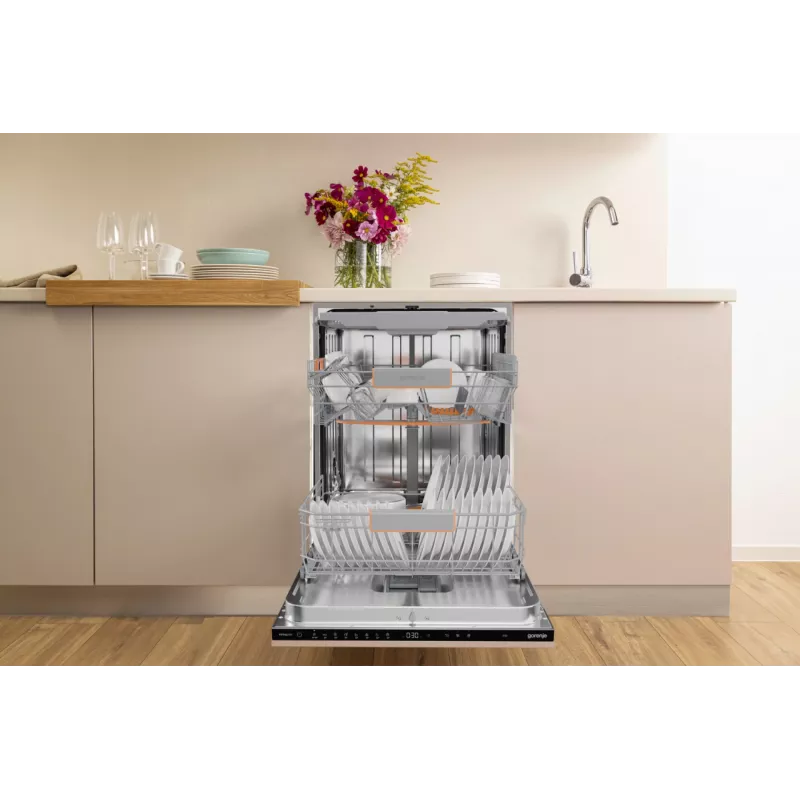 Máquina de lavar loiça de encastrar Gorenje GV663B65XXL — aço inoxidável, 60 cm, 14 serviços, 6 programas, 38 dB