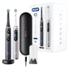 Escova de dentes elétrica Oral-B iO 9 adultos rotativa, 2 cabos, 2 cabeças de escova, bateria integrada, 3 h de carregamento, preto/rosa