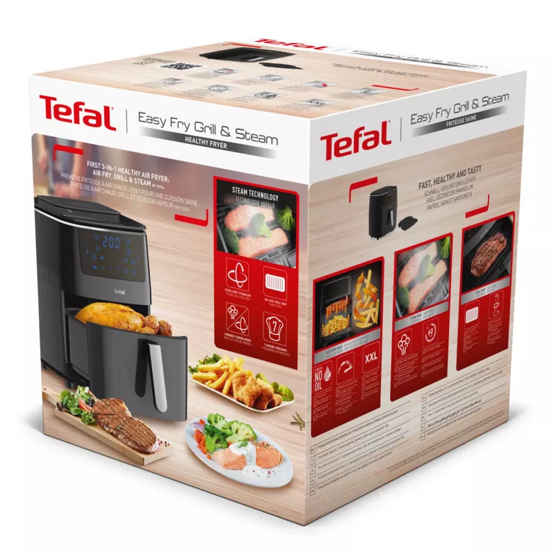 Fritadeira de ar quente Tefal Easy Fry Grill & Steam FW2018 individual autónoma 1700 W preta