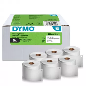 Etiqueta de impressora autoadesiva DYMO 2177565 branca picotada 10,2x21 cm