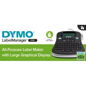 Impressora de etiquetas de secretária DYMO LabelManager | 210D+ impressora de etiquetas portátil multiusosFácil de utilizarTeclas inteligentes One-TouchTeclado QWERTZVisor grandePara organização doméstica e de escritório (ficha UE)