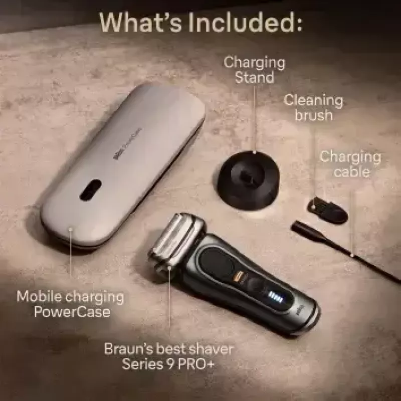 Máquina de barbear Braun Series 9 Pro+ 9525s húmido e seco máquina de barbear de lâminas aparador metálico