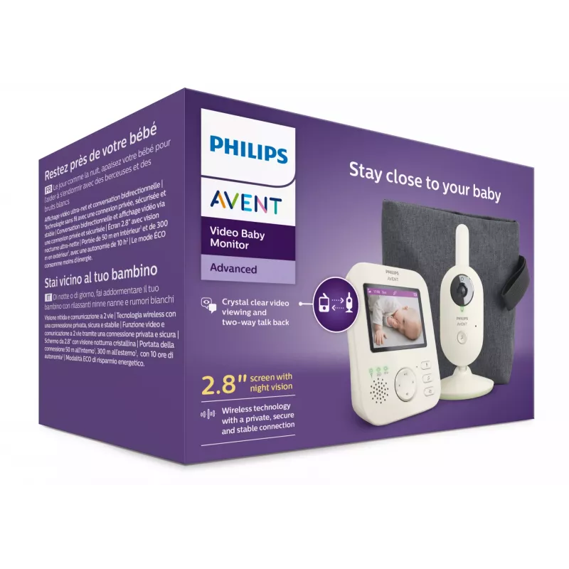 Câmara Philips AVENT intercomunicador para bebé SCD882/26 LED IR 300 m de alcance