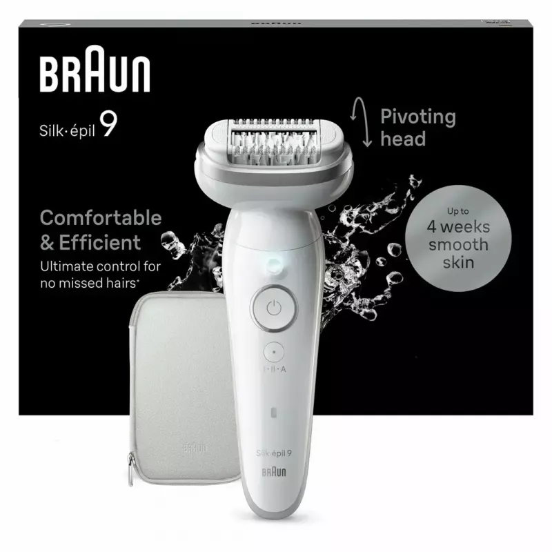 Depiladora Braun Silk-épil 9 9-011 40 pinças prateado branco