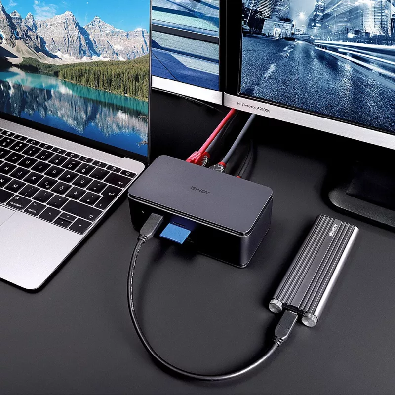 Docking station para portátil Lindy DST-Pro USB4, USB-C