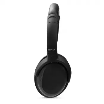 Headset Lindy LH500XW+ com fios e sem fios arco de cabeça música USB Type-C Bluetooth preto