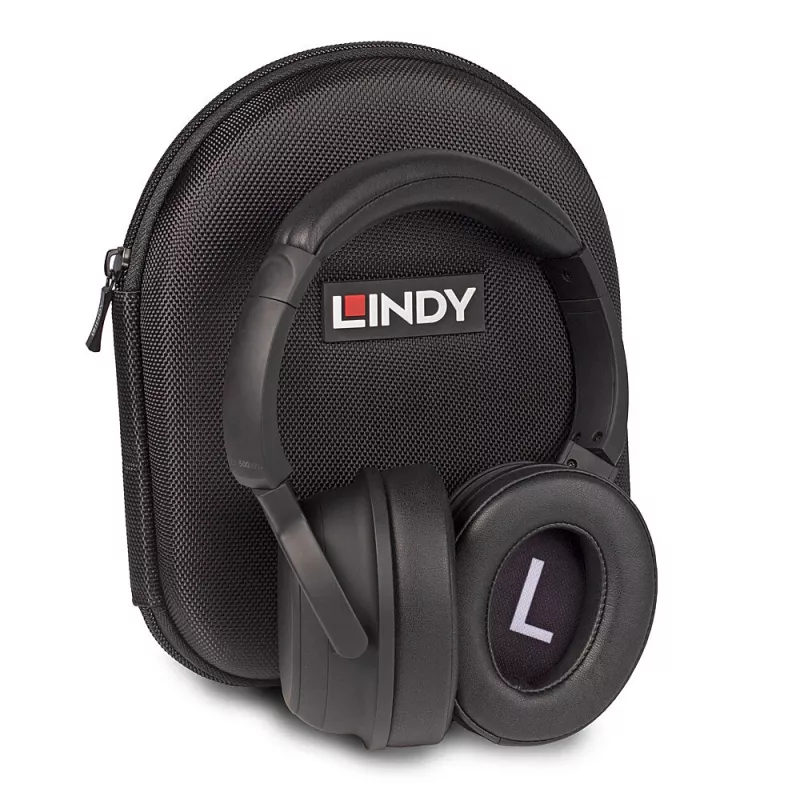 Headset Lindy LH500XW+ com fios e sem fios arco de cabeça música USB Type-C Bluetooth preto
