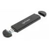 Caixa para SSD Manhattan M.2 NVMe SATA USB-C USB-A 10 Gbps preta