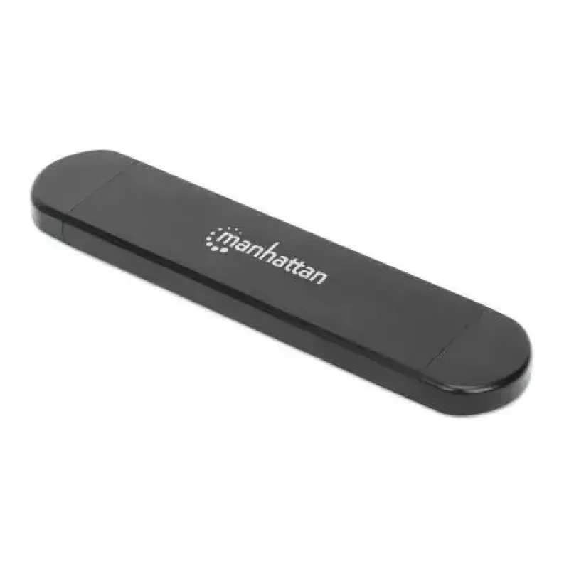 Caixa para SSD Manhattan M.2 NVMe SATA USB-C USB-A 10 Gbps preta
