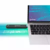 Caixa para SSD Manhattan M.2 NVMe SATA USB-C USB-A 10 Gbps preta