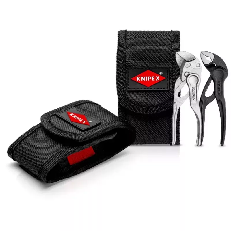 Knipex 00 20 72 V04 XS conjunto de mini alicates, 2 peças, com bolsa de cinto, crómio-vanádio, preto