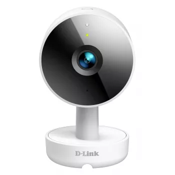 Câmara Wi-Fi interior 2K QHD D-Link DCS-8350LH, câmara de vigilância IP, interior, com fios e sem fios, Amazon Alexa e Google Assistant, mesa, branco