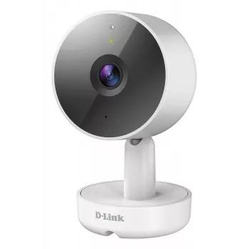 Câmara Wi-Fi interior 2K QHD D-Link DCS-8350LH, câmara de vigilância IP, interior, com fios e sem fios, Amazon Alexa e Google Assistant, mesa, branco