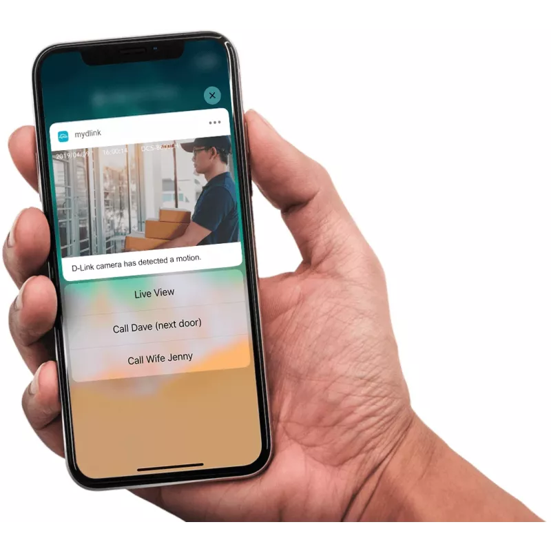 Câmara Wi-Fi interior 2K QHD D-Link DCS-8350LH, câmara de vigilância IP, interior, com fios e sem fios, Amazon Alexa e Google Assistant, mesa, branco