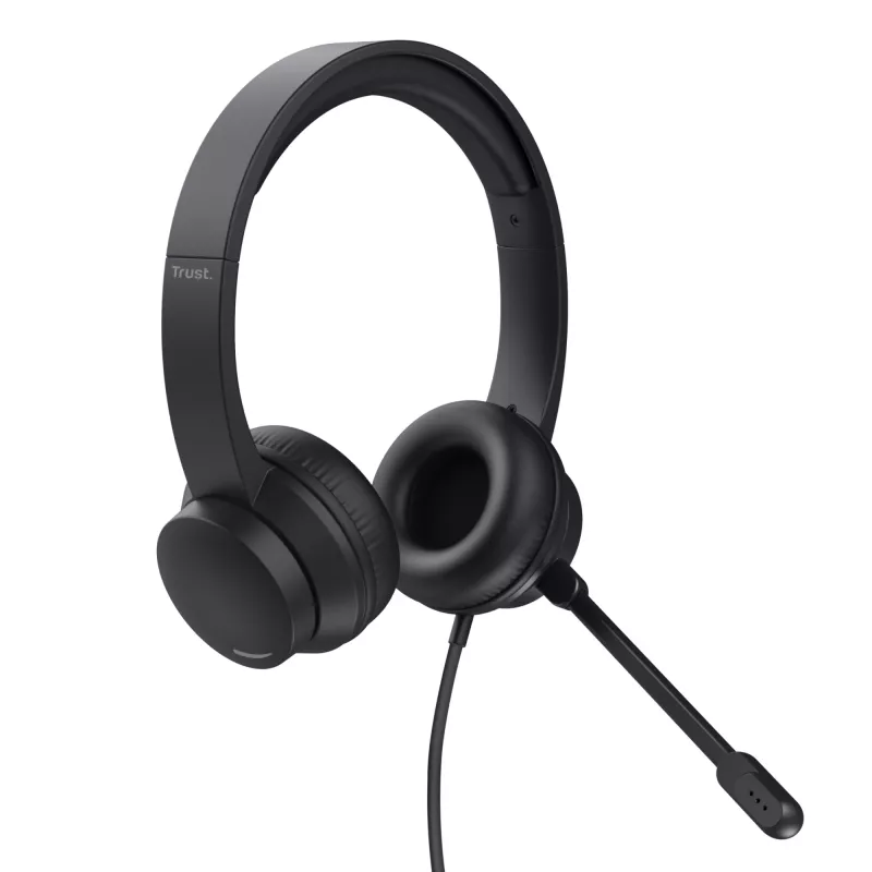 Headset Trust HS-201 com fios arco escritório/call center USB Type-A preto