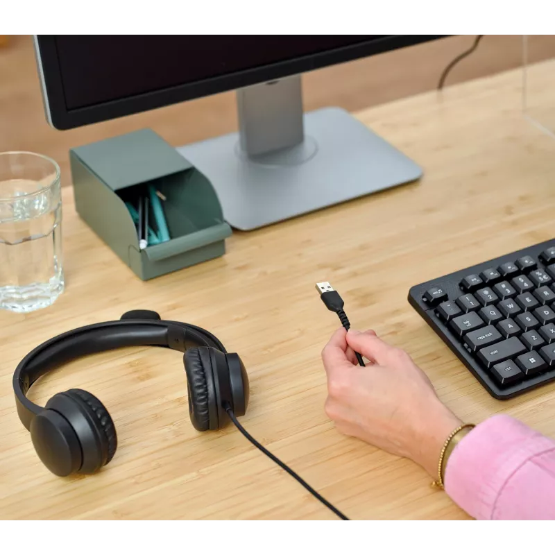 Headset Trust HS-201 com fios arco escritório/call center USB Type-A preto