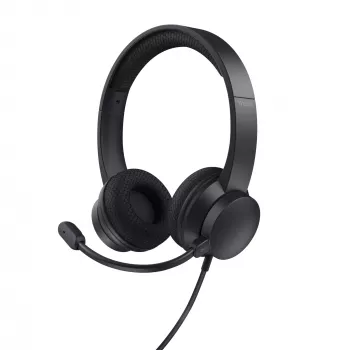 Headset Trust HS-260 com fios arco de nuca escritório/call center USB Type-A preto