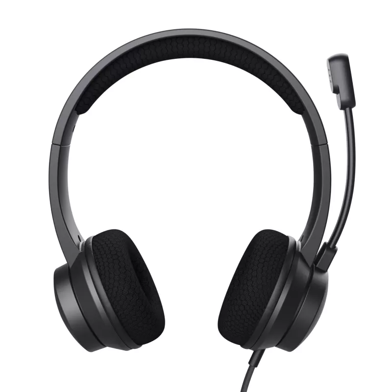 Headset Trust HS-260 com fios arco de nuca escritório/call center USB Type-A preto