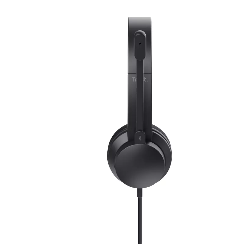 Headset Trust HS-260 com fios arco de nuca escritório/call center USB Type-A preto