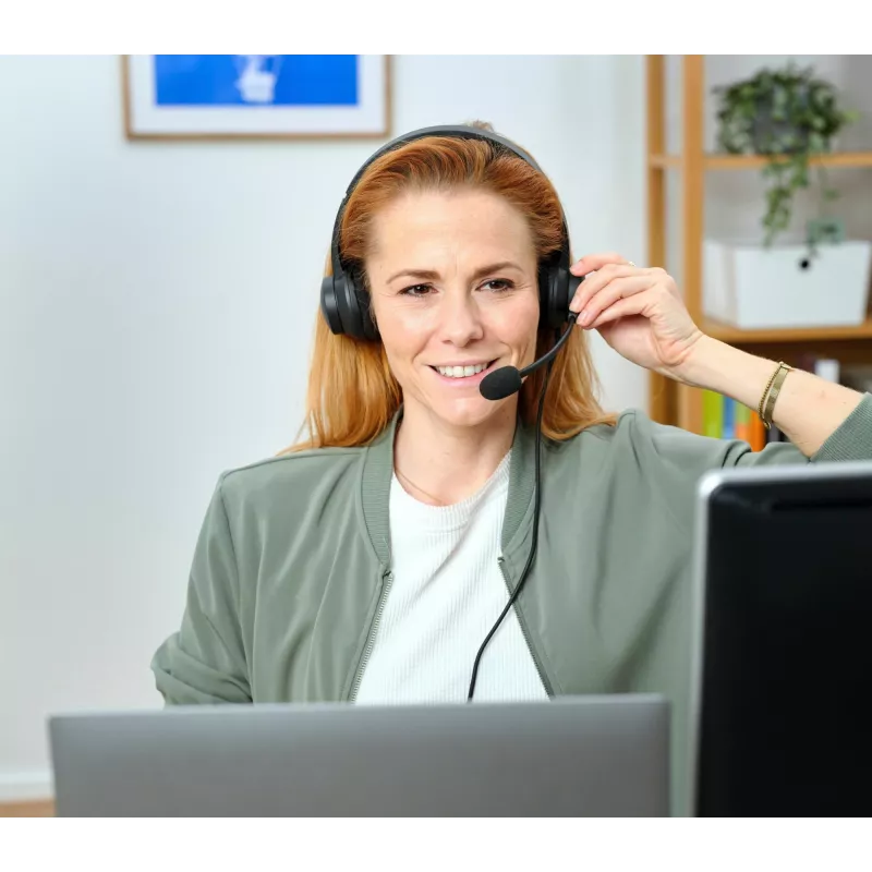 Headset Trust HS-260 com fios arco de nuca escritório/call center USB Type-A preto