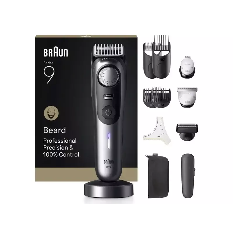 Braun BeardTrimmer 9 BT9560 Bateria 52 2 cm Húmido e Seco Preto, Cinzento
