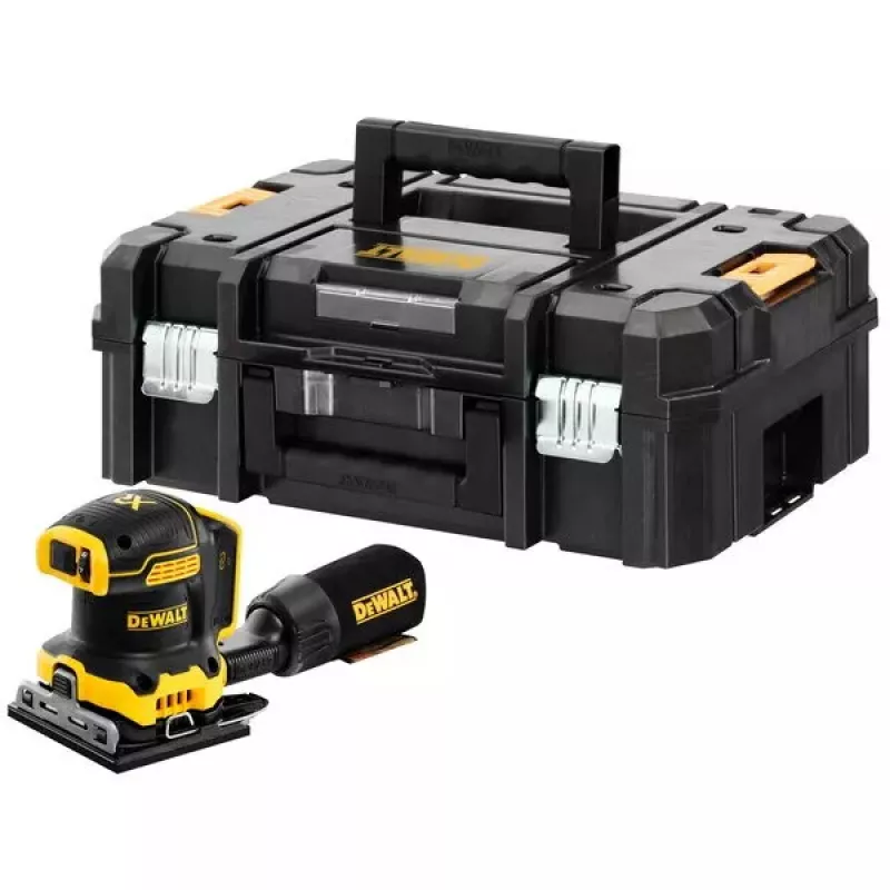 Lixadeira orbital DeWalt DCW200NT-XJ, sem fio 18 V, sem escovas, 1 kg, 8000–13500 OPM, órbita de 1,6 mm, ligação de aspiração de pó, mala de transporte