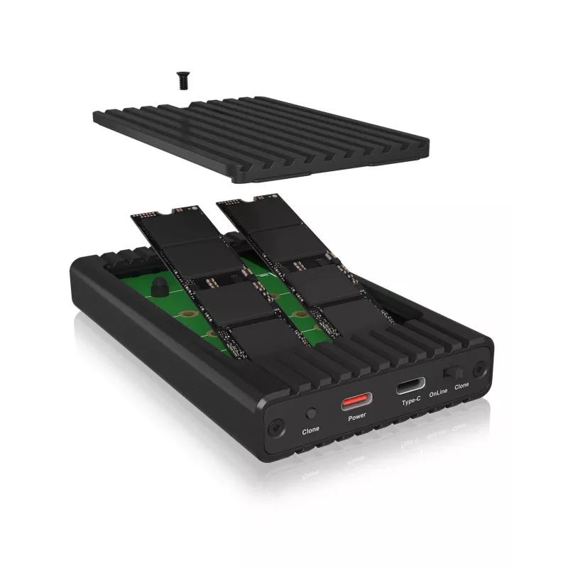 Caixa para SSD ICY BOX IB-2817MCL-C31 preta M.2 alimentada por USB