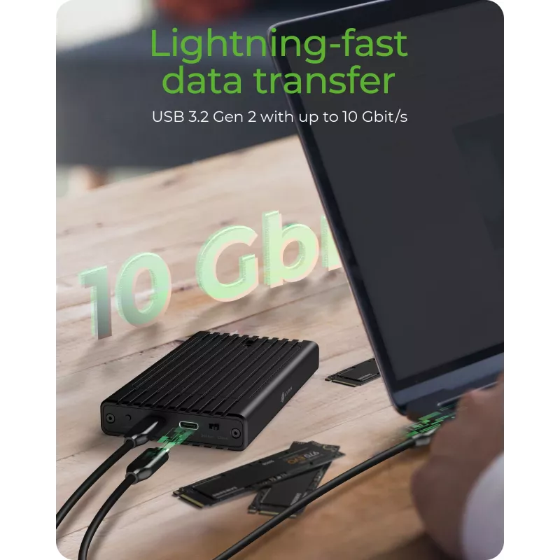 Caixa para SSD ICY BOX IB-2817MCL-C31 preta M.2 alimentada por USB