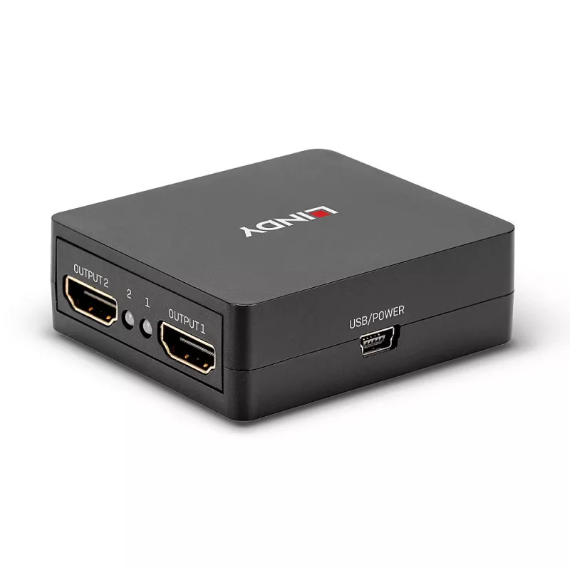 Splitter HDMI 18G Lindy de 2 portas, compacto