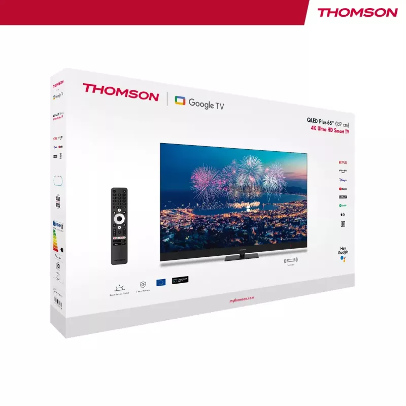 Thomson Q70 Series 55QG6C14 TV Smart 4K Ultra HD de 139,7 cm (55 polegadas), Wi-Fi, preto