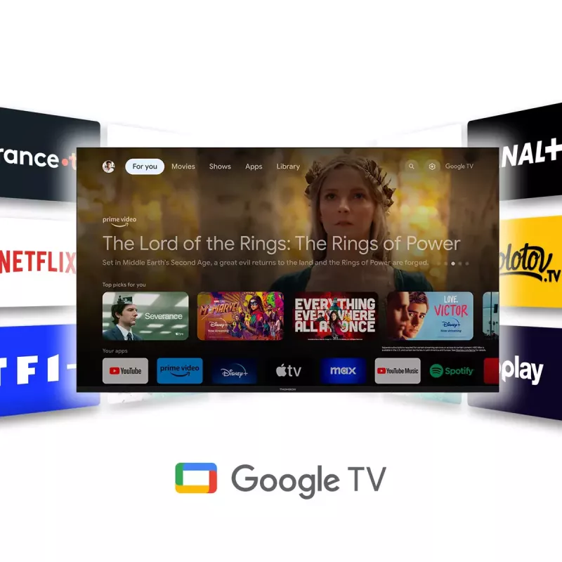 Thomson Q70 Series 55QG6C14 TV Smart 4K Ultra HD de 139,7 cm (55 polegadas), Wi-Fi, preto