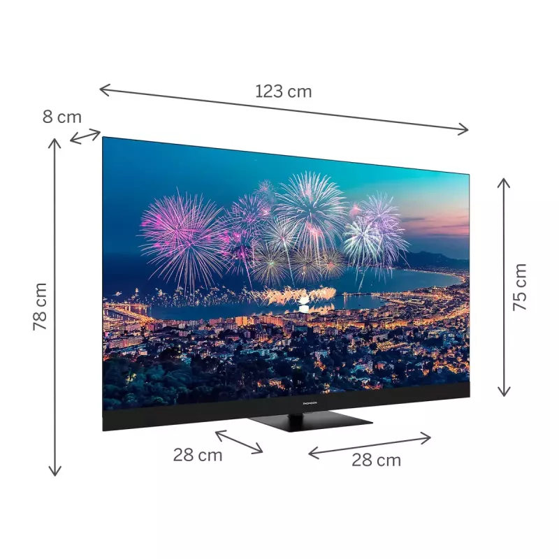 Thomson Q70 Series 55QG6C14 TV Smart 4K Ultra HD de 139,7 cm (55 polegadas), Wi-Fi, preto