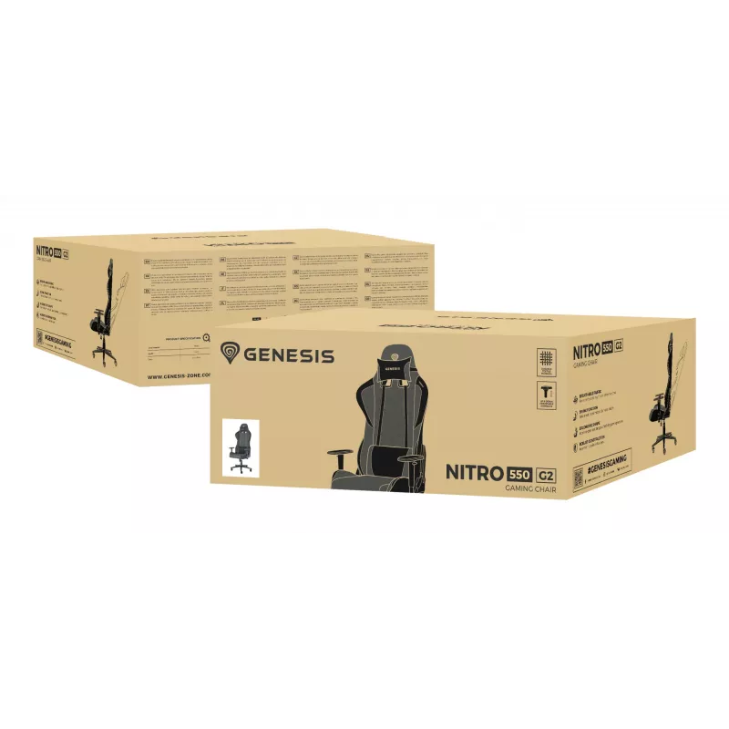 Cadeira gaming GENESIS Nitro 550 G2 assento acolchoado preto, cinzento