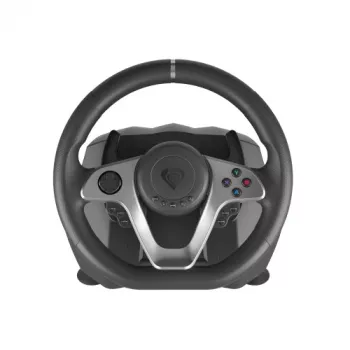 GENESIS Seaborg 400 preto, prateado USB volante + pedais Nintendo Switch, PC, PlayStation 4, Playstation 3, Xbox 360, Xbox One, Xbox One S, Xbox One X