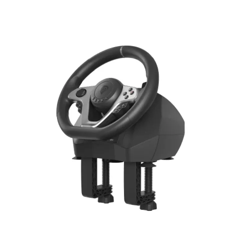GENESIS Seaborg 400 preto, prateado USB volante + pedais Nintendo Switch, PC, PlayStation 4, Playstation 3, Xbox 360, Xbox One, Xbox One S, Xbox One X