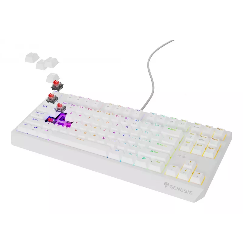 Teclado gaming GENESIS Thor 230 TKL USB QWERTY inglês americano branco
