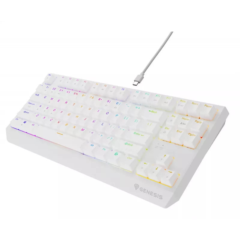 Teclado gaming GENESIS Thor 230 TKL USB QWERTY inglês americano branco