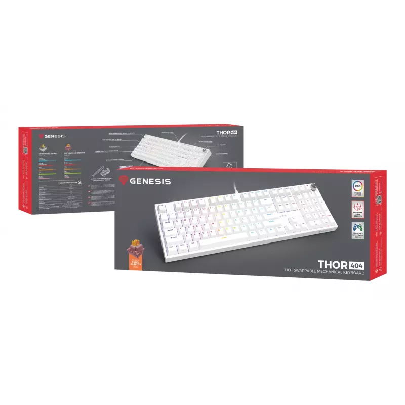 Teclado GENESIS NKG-2300 universal USB QWERTY inglês branco