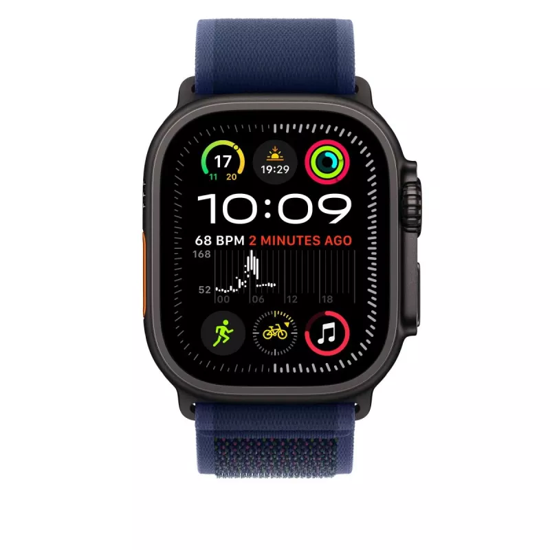 APPLE 49 mm Trail Loop azul – S/M – acabamento em titânio preto