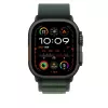 Bracelete Apple 49 mm Alpine Loop verde-escuro pequeno acabamento em titânio preto