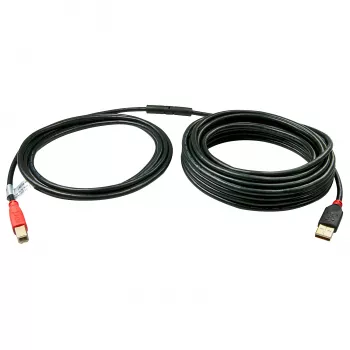 Cabo ativo USB 2.0 Type-A para B Lindy 15 m, 15 m, USB A, USB B, USB 2.0, macho/macho, preto, vermelho
