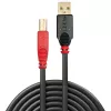 Cabo ativo USB 2.0 Type-A para B Lindy 15 m, 15 m, USB A, USB B, USB 2.0, macho/macho, preto, vermelho