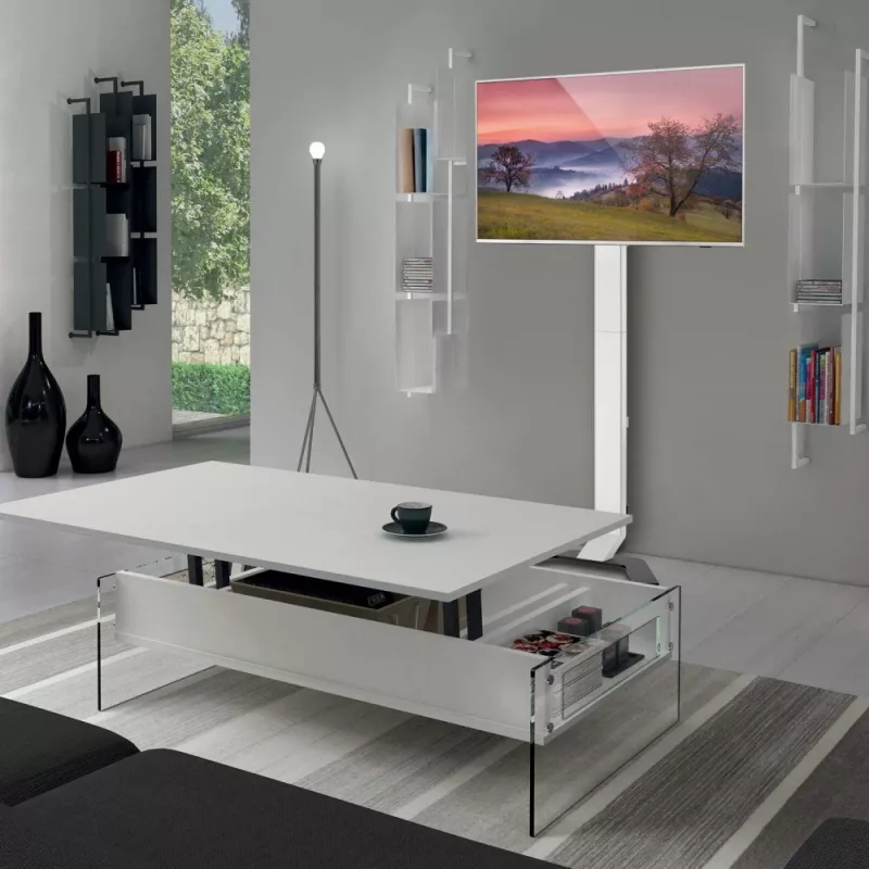 Techly ICA-TR47 suporte de chão para TV slim, 32-70 polegadas, 40 kg, branco