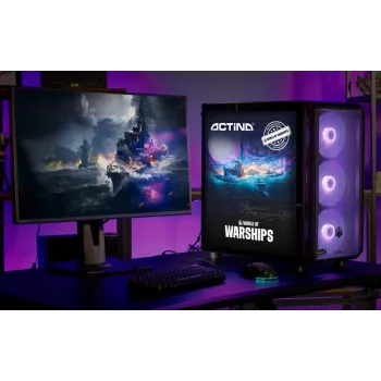 Computador de secretária Actina Midi Tower, AMD Ryzen 7 9700X, 32 GB DDR5, SSD de 1 TB, Radeon RX 9060 XT, Windows 11 Pro, preto