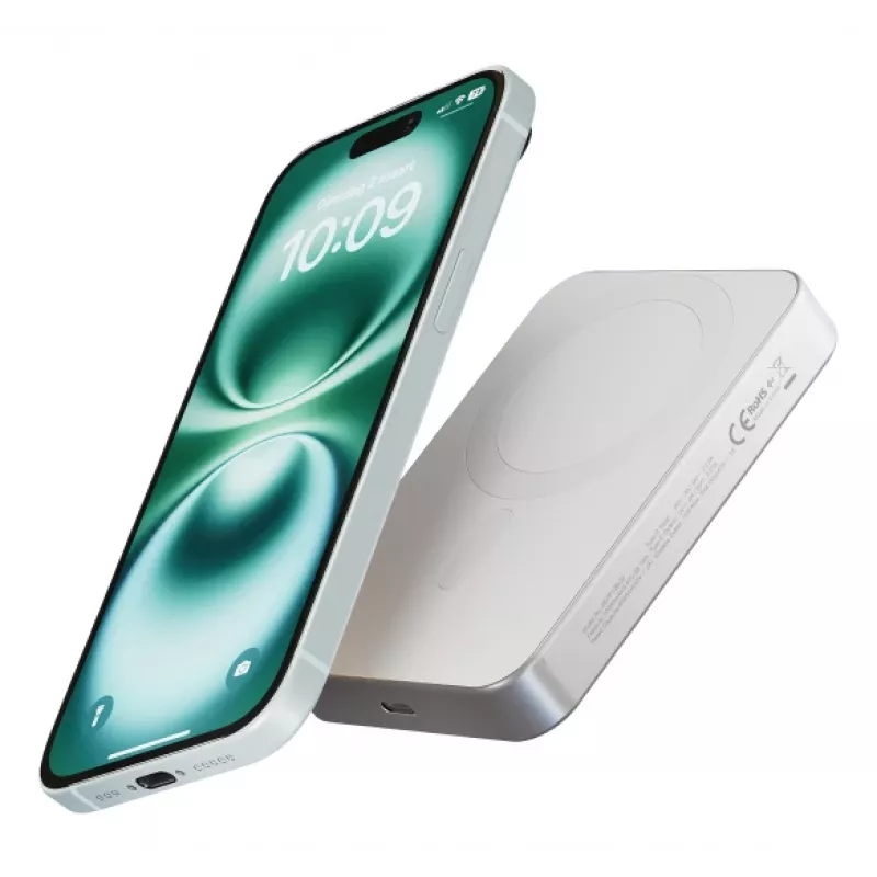 ZENS powerbank fino Qi2 Al 10000mah branco