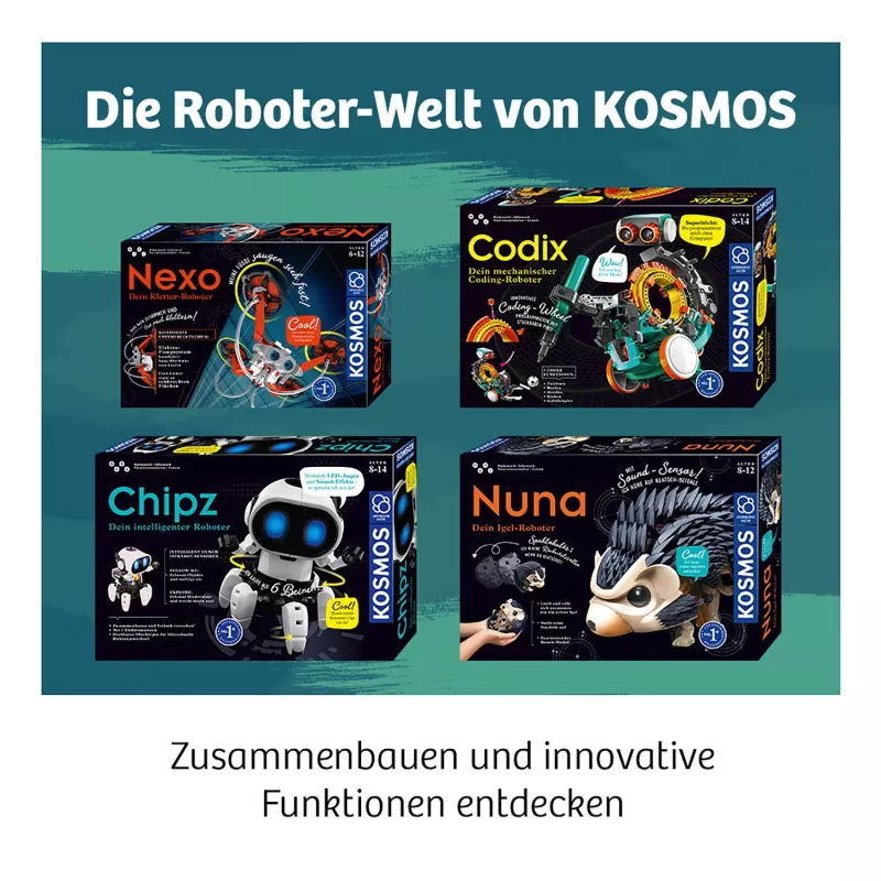 Kosmos Nuna robô ouriço – kit de experiências (Dein Igel-Roboter), 8-12 anos